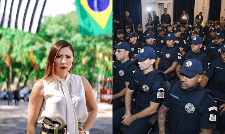 Secretária de Segurança de Santos, Raquel Gallinati, anuncia que deixará cargo durante formatura de novos agentes