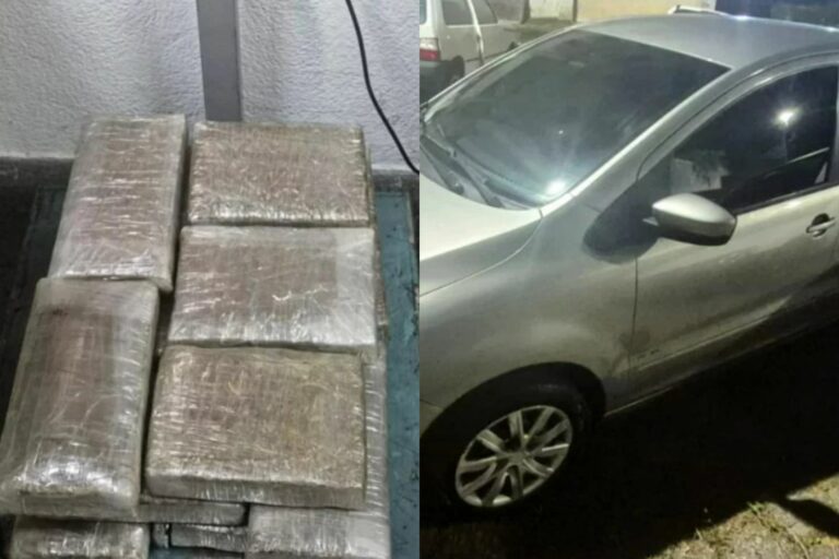 Mulher foge de abordagem policial, é perseguida por 17 km e polícia encontra 15 quilos de maconha no carro