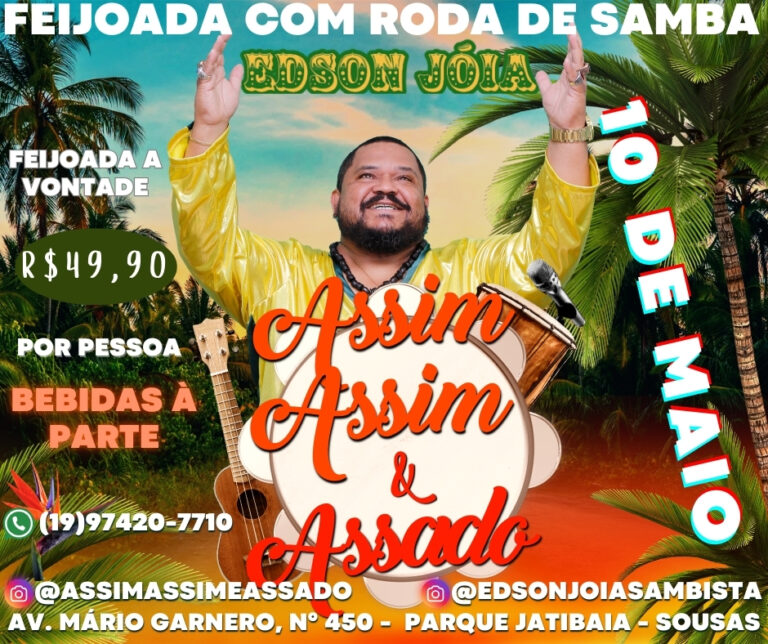 Edson Jóia comanda roda de samba no sábado em Sousas