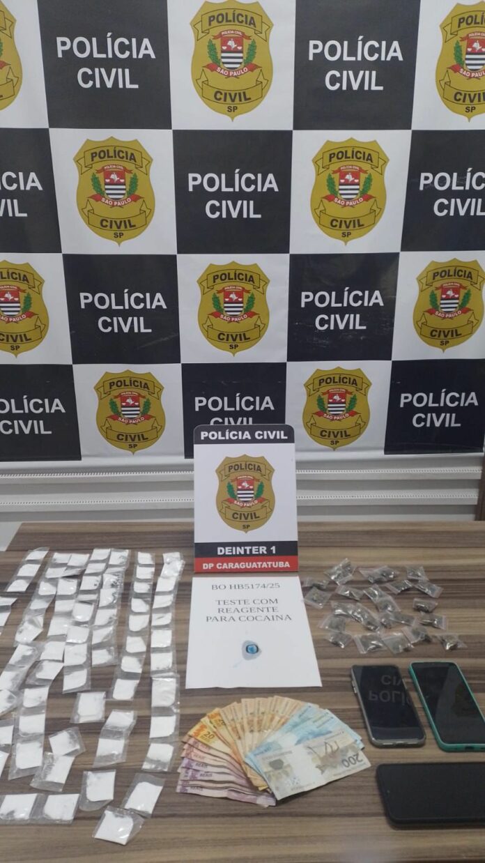 Adolescente é apreendido com maconha, cocaína e celulares em Caraguatatuba