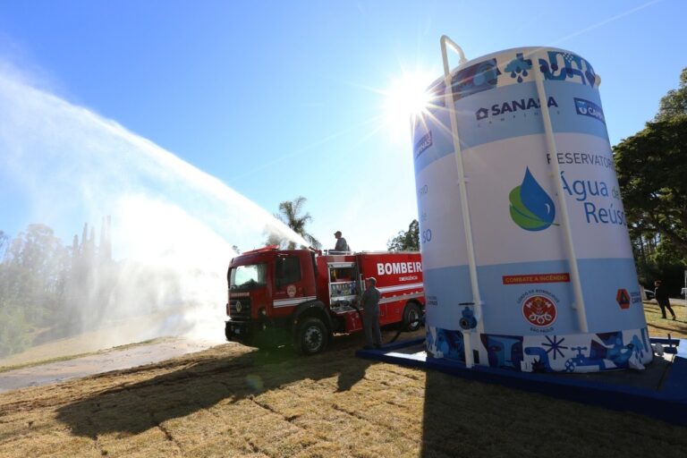 Sanasa instala reservatório de água de reúso no Pico das Cabras para apoiar combate a incêndios