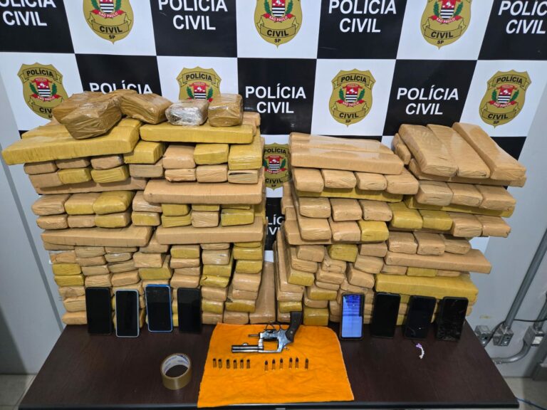 Três são presos com 190 quilos de maconha e arma de fogo em Engenheiro Coelho