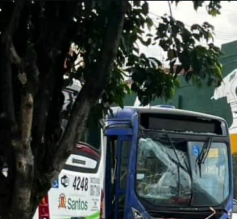 Ônibus colidem e deixam oito feridos em Santos