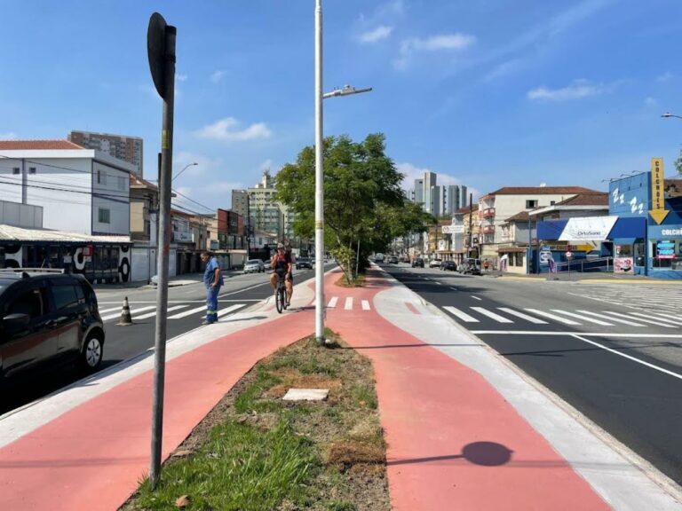 Ciclovia da Av. Afonso Pena, em Santos, é revitalizada