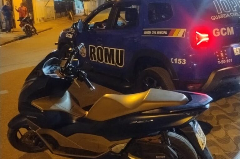 Moto roubada é recuperada por guarda municipal de cidade do litoral