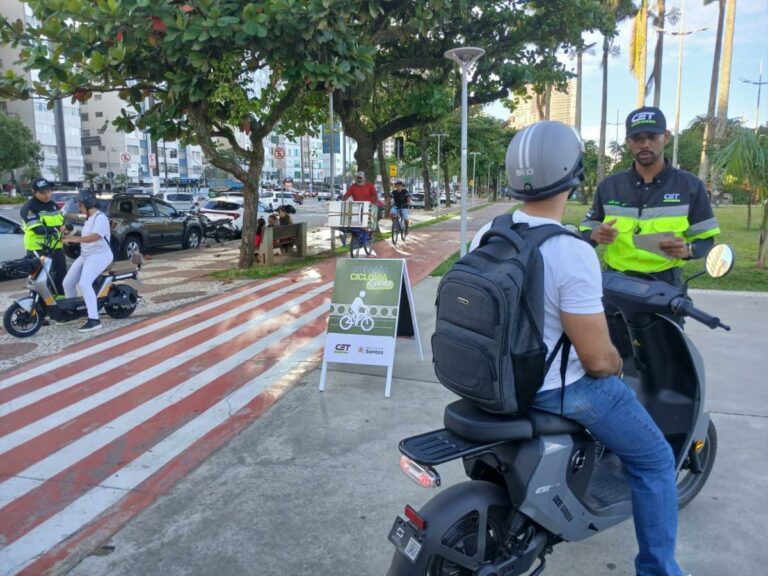 CET realiza diariamente operação educativa sobre uso de ciclovia em Santos; Saiba mais