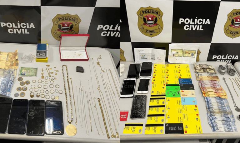 Grande quantidade de cartões bancários e joias roubadas são apreendidos durante operação policial no BNH em Santos