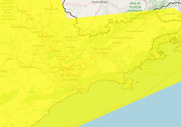 Inmet faz alerta para chuvas intensas e ventos de até 60 km/h na região