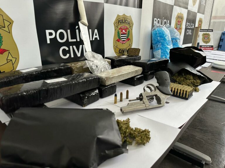 Polícia Civil apreende drogas, arma e munições durante operação em Taubaté