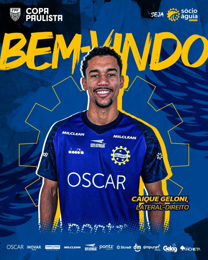 São José anuncia lateral-direito Caique Geloni para disputa da Copa Paulista São José anuncia lateral-direito Caique Geloni para disputa da Copa Paulista