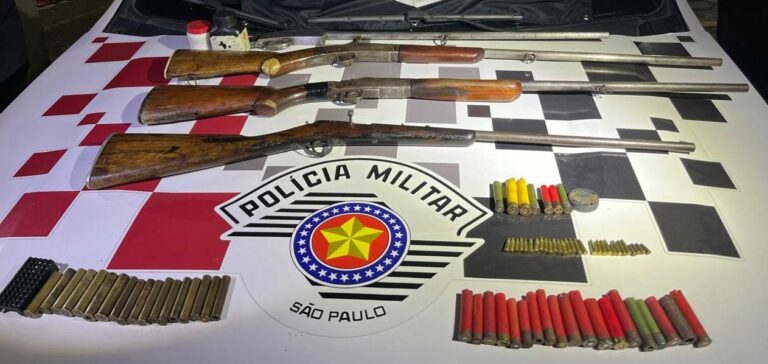 Polícia prende dupla com arsenal de armas em Cachoeira Paulista