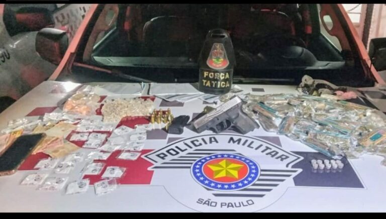 Homem é preso com arma e mais de 380 porções de drogas em Cachoeira Paulista