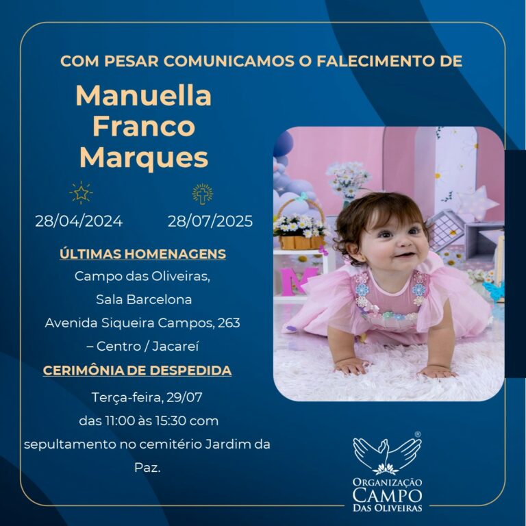 Menina de 1 ano e 3 meses que morreu após engasgar em creche é sepultada nesta terça (29) em Jacareí