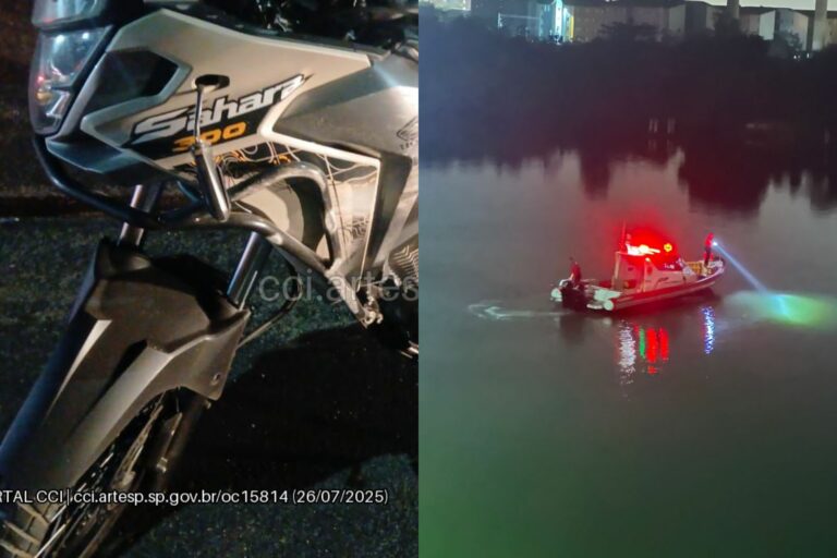 Motociclista morre após bater em mureta de ponte e cai em rio no litoral paulista