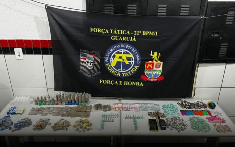 Traficante tenta fugir, mas é preso com drogas no Guarujá