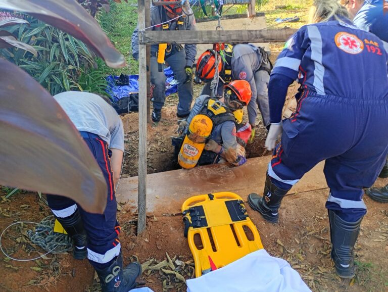 Idoso de 73 anos é resgatado após cair em poço de 15 metros em Cabreúva