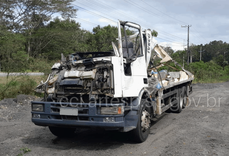Passageiro se joga em rodovia após caminhão perder freio em Bertioga