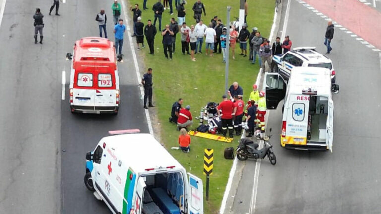 Acidente deixou vítima fatal na Via Expressa Sul, em Praia Grande