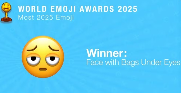 Emoji de rosto com olheiras é eleito o símbolo de 2025 na internet