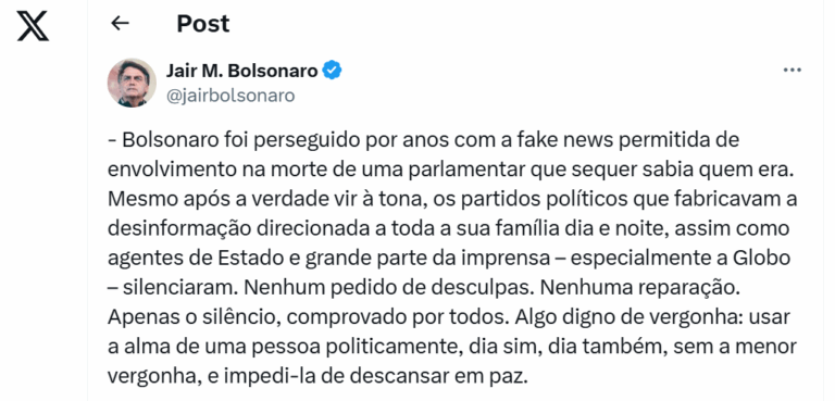 Postagem no X | Reprodução