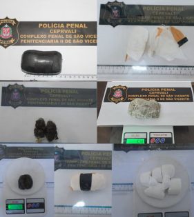 Quatro apreensões de drogas foram feitas em visitas a presos no fim de semana em presídios de SV
