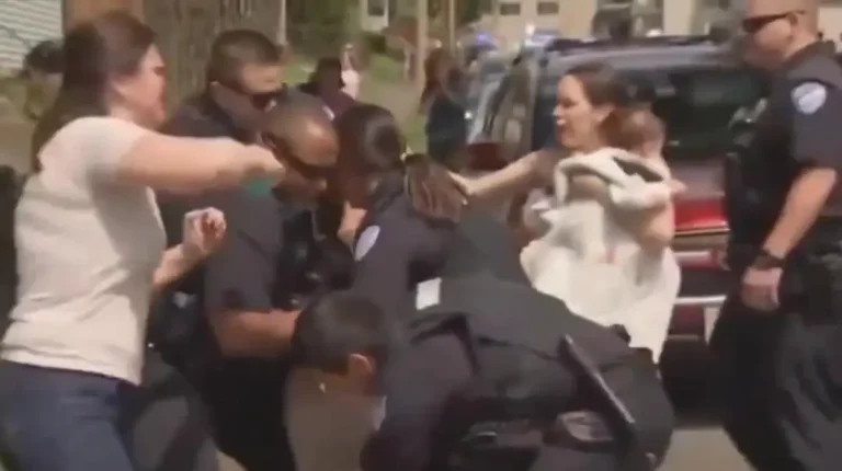 Imigrante brasileira, momento da prisão | Reprodução redes sociais