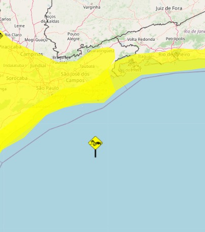 Nova frente fria deve provocar chuvas intensas e ventania na região