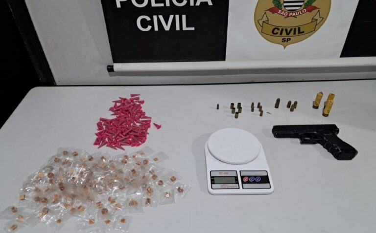 Polícia prende dois por tráfico de drogas e posse ilegal de arma em Jacareí