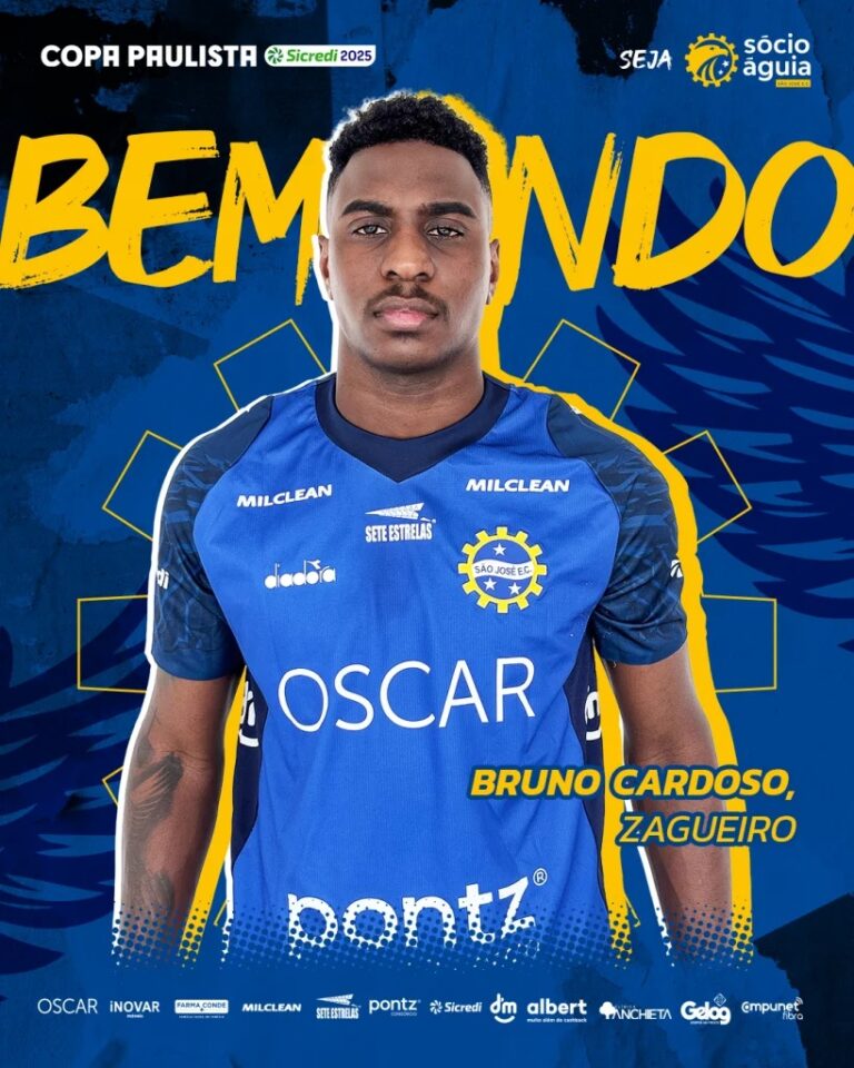 Zagueiro Bruno Cardoso é o novo contratado do São José Esporte Clube