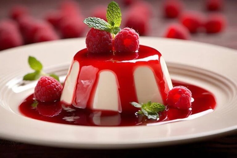 Panna cotta com geleia de frutas vermelhas