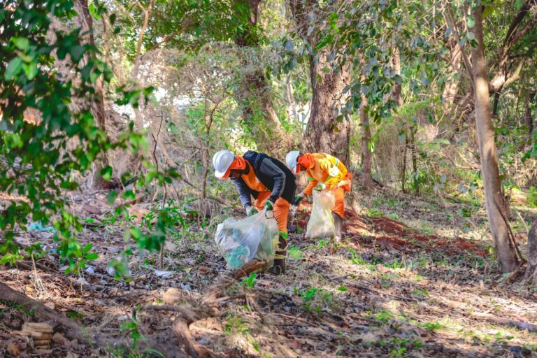 Prefeitura realiza ação de limpeza na Lagoa do Saibro nesta terça-feira
