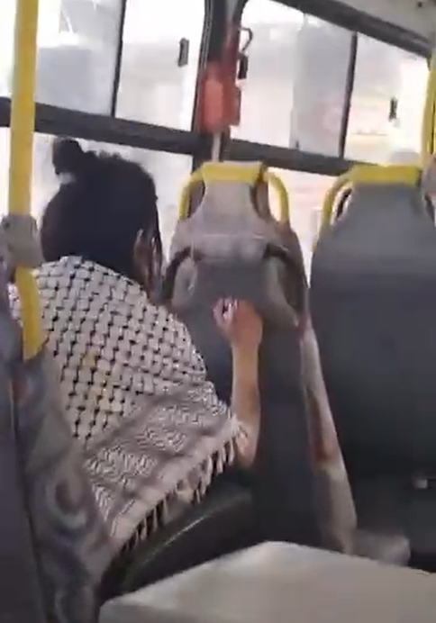 Mulher é flagrada pichando banco de ônibus da linha 244 em Campinas