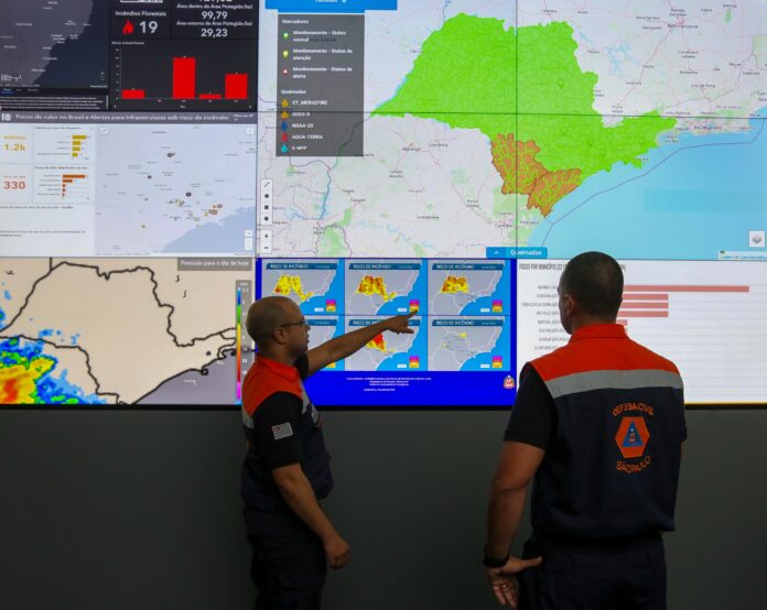 Monitoramento da Defesa Civil de São Paulo | Foto: Divulgação/Governo de SP
