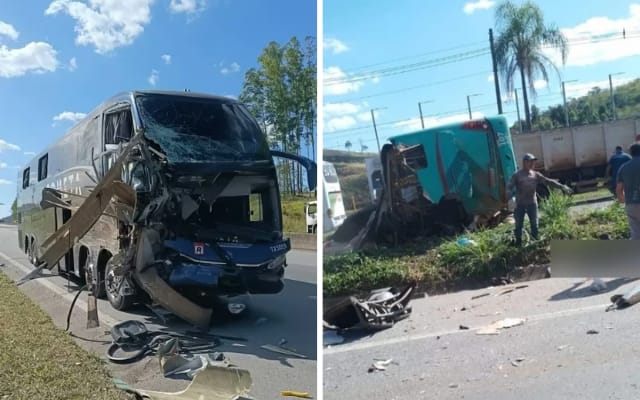 Acidente em Juíz de Fora | Foto: Divulgação/Corpo de Bombeiros e reprodução/redes sociais