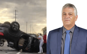 Presidente da Câmara de Mongaguá estava em carro que capotou em rodovia na Praia Grande