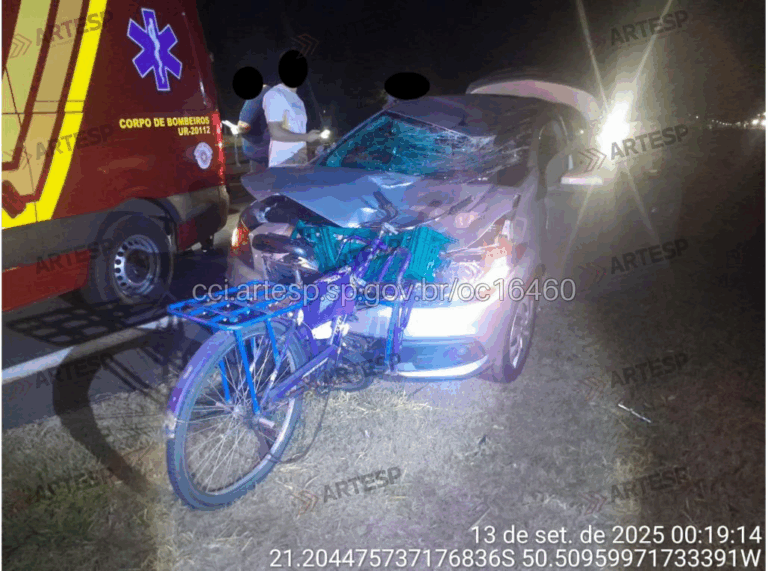 Ciclista de 73 anos morre em colisão frontal na Rondon, em Araçatuba