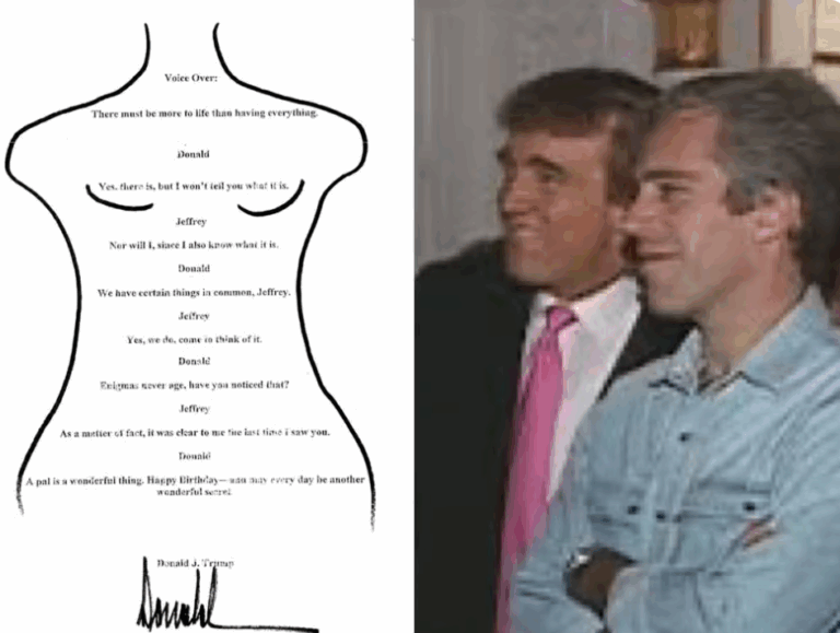 Suposta carta de Trump a Epstein com desenho de mulher nua — Foto: Reprodução