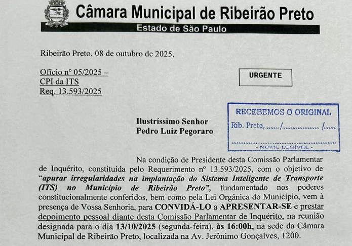 CPI dos Semáforos interroga ex-secretário de Obras nesta segunda-feira
