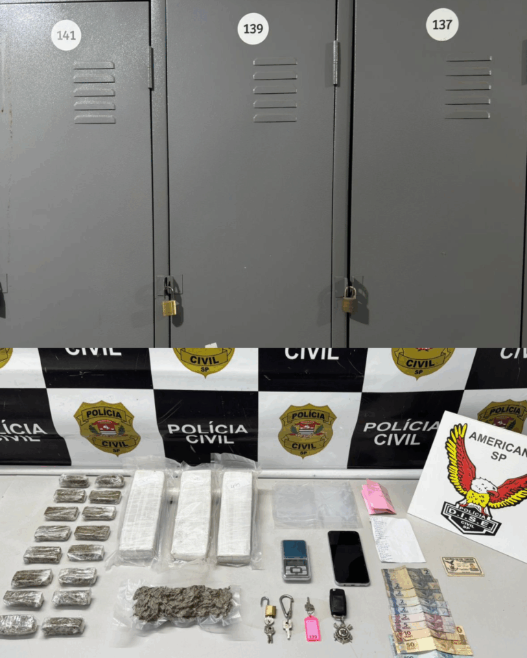 Homem é detido por tráfico de drogas; o suspeito mantinha a mercadoria em ármario de metalúrgica