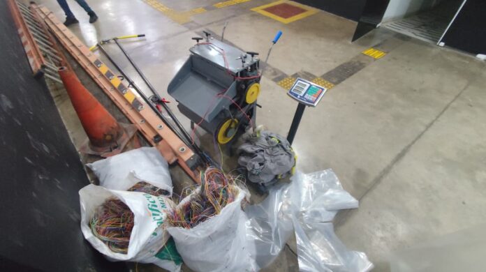 Guarda Municipal desmonta esquema de furto de fios com 82 kg de material