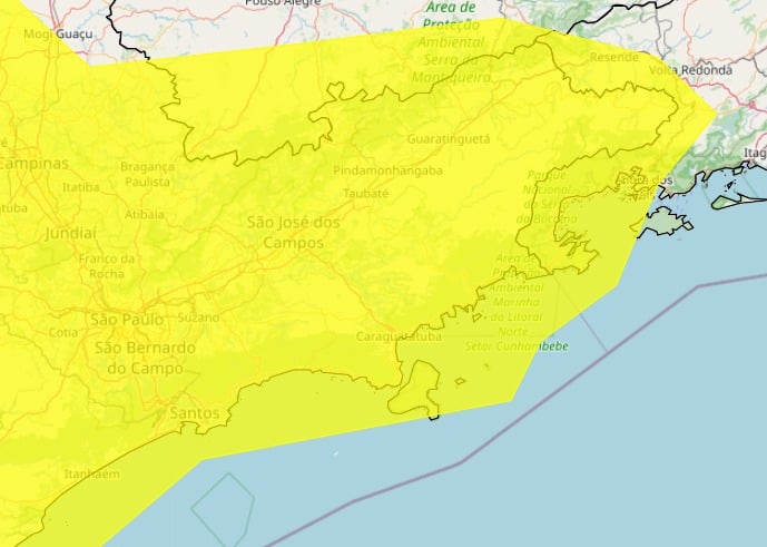 Inmet renova alerta de chuvas intensas e ventos fortes para a região