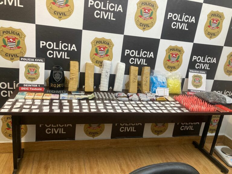 Polícia Civil prende três e apreende grande quantidade de drogas em Taubaté
