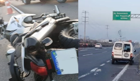 Motociclista morre após colidir com utilitário e tombar na Via Expressa Sul em Praia Grande