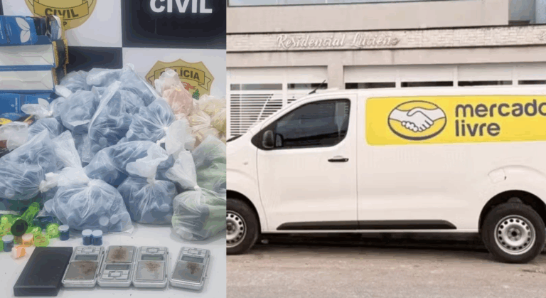 Dupla é presa com van  dublê de ecommerce usada em esquema de comercialização de drogas no litoral
