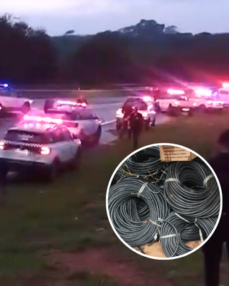 Guarda Municipal apreende quase uma tonelada de fios de cobre após perseguição
