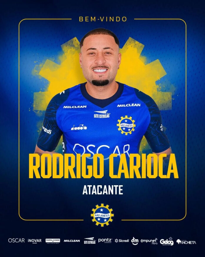 São José anuncia atacante Rodrigo Carioca como reforço para a Série A2 do Paulistão