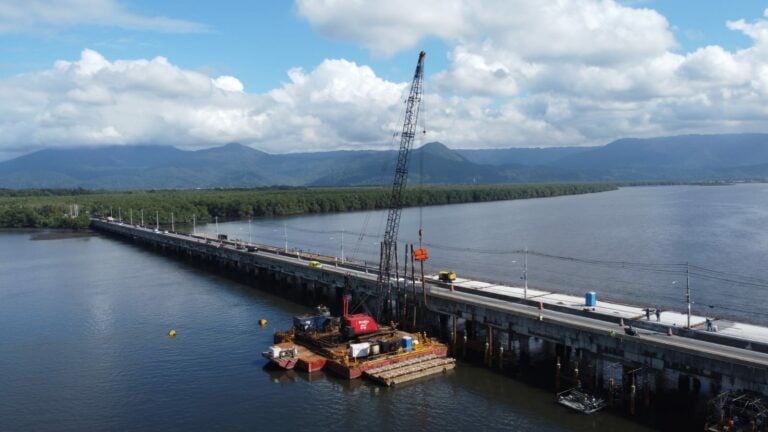 Obras do VLT na Área Continental de São Vicente avançam para nova etapa