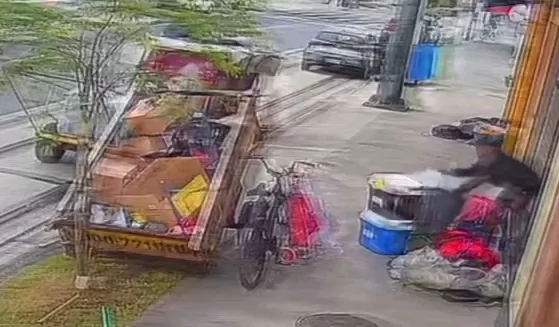 Dupla invade loja, rouba mercadoria e foge com carroça em Santos; VÍDEO