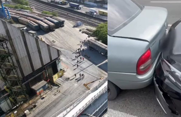 Engavetamento bloqueia Perimetral em Santos; sete veículos se envolveram no acidente