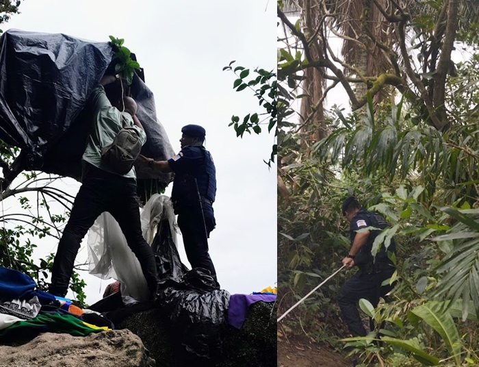 Acampamento clandestino na Ilha Urubuqueçaba em Santos é desmontado durante operação